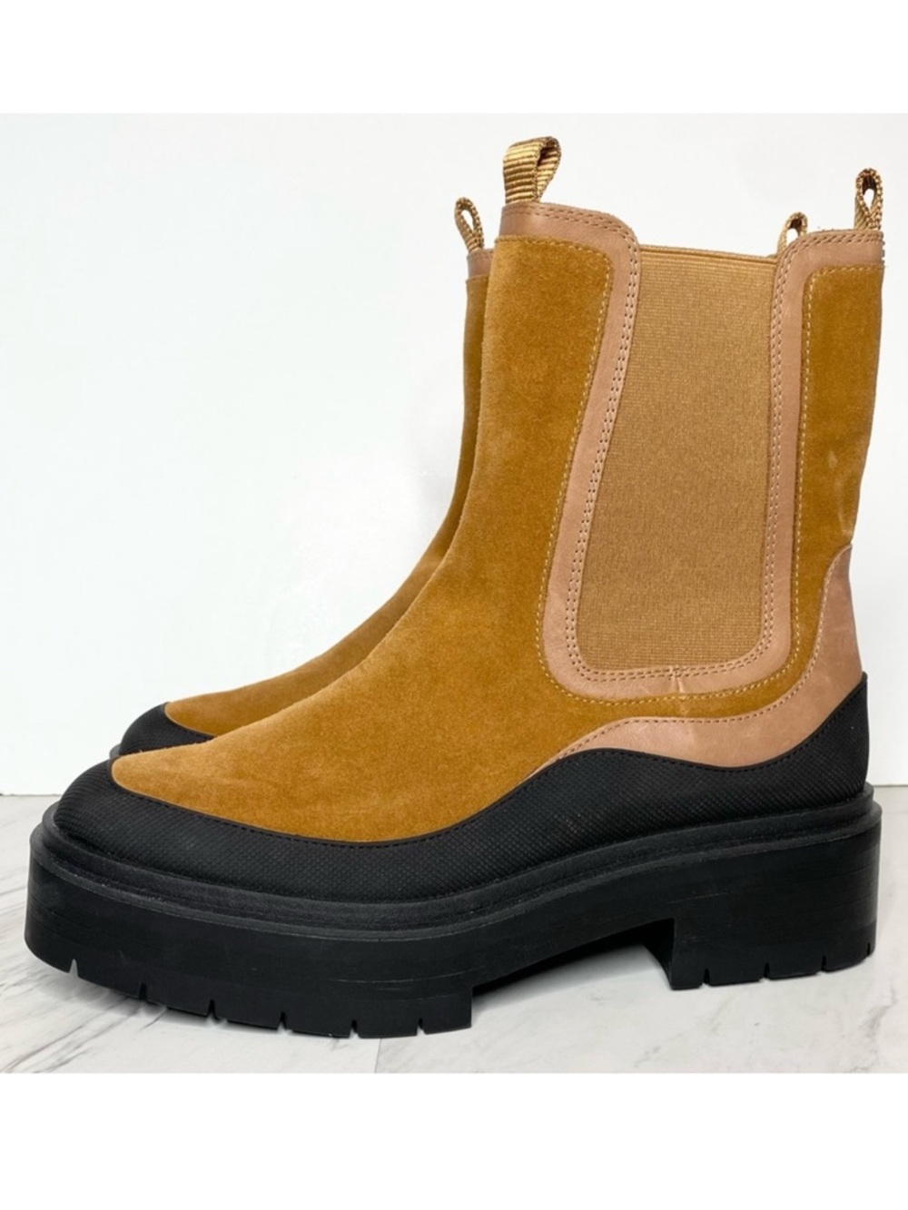 Sam Edelman Lulia Brown Suede Lug Sole Chelsea Boot 11M